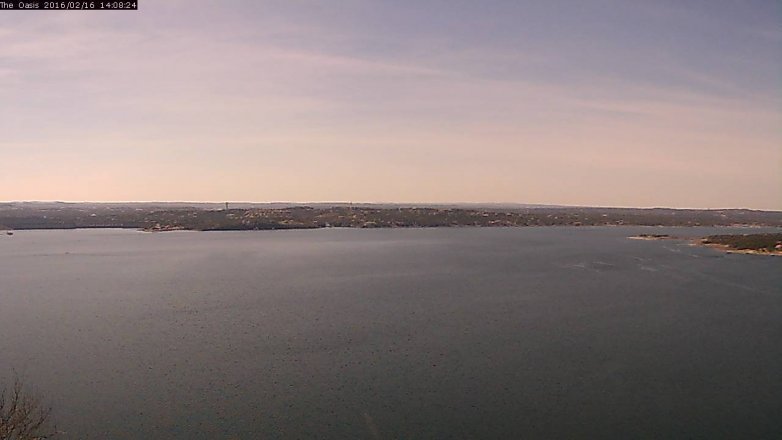 Lake Travis webcam, February 16, 2016 1:15 PM CT
