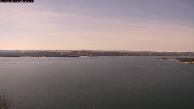 Lake Travis webcam, February 16, 2016 1:20 PM CT
