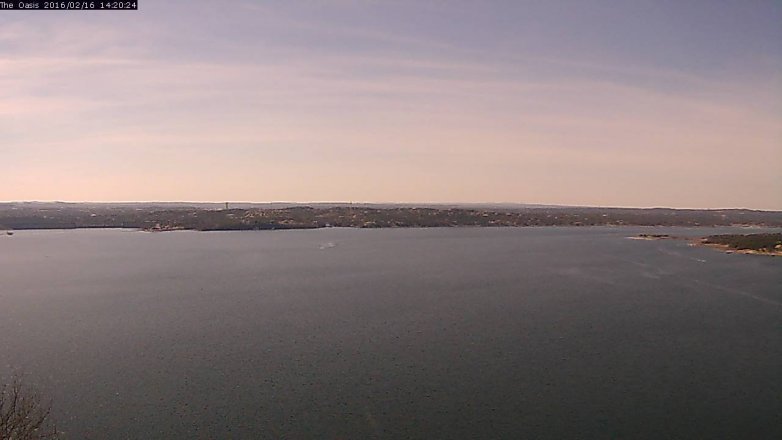Lake Travis webcam, February 16, 2016 1:25 PM CT