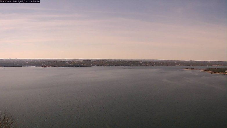 Lake Travis webcam, February 16, 2016 1:35 PM CT