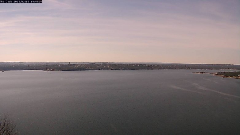 Lake Travis webcam, February 16, 2016 1:45 PM CT