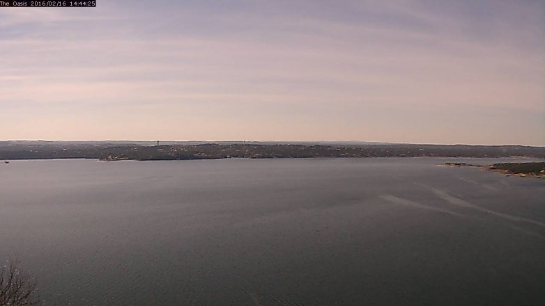 Lake Travis webcam, February 16, 2016 1:50 PM CT