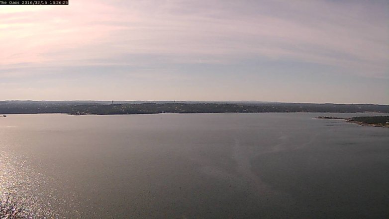 Lake Travis webcam, February 16, 2016 2:35 PM CT