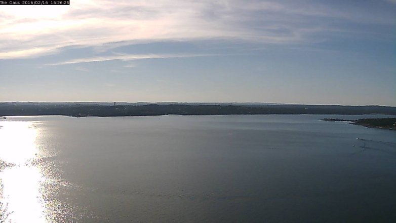 Lake Travis webcam, February 16, 2016 3:35 PM CT