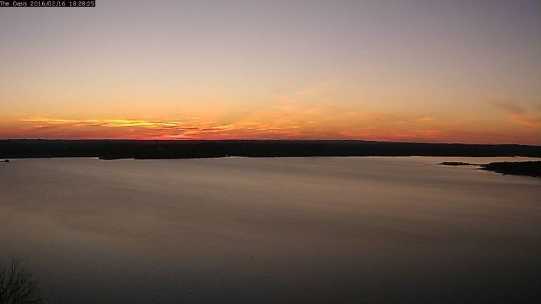 Lake Travis webcam, February 16, 2016 5:35 PM CT