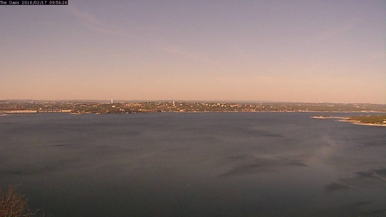 Lake Travis webcam, February 17, 2016 9:05 AM CT