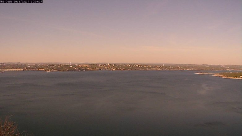 Lake Travis webcam, February 17, 2016 9:10 AM CT