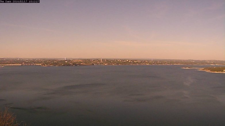 Lake Travis webcam, February 17, 2016 9:20 AM CT