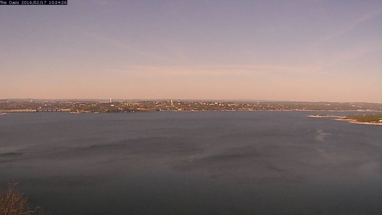 Lake Travis webcam, February 17, 2016 9:30 AM CT