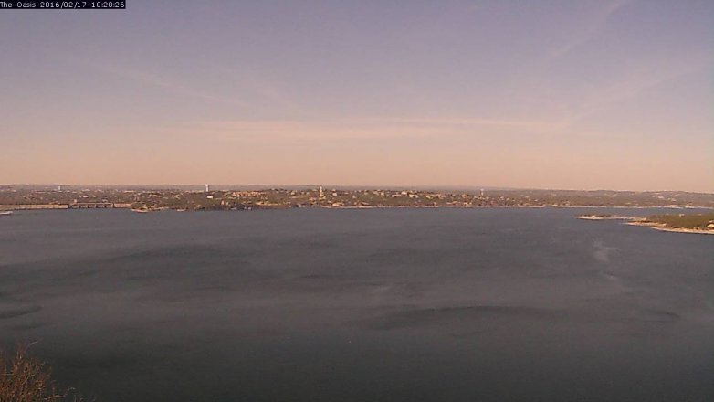 Lake Travis webcam, February 17, 2016 9:35 AM CT