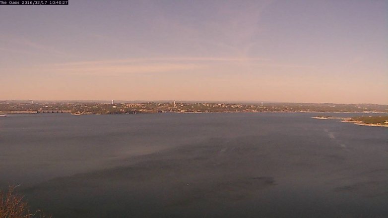 Lake Travis webcam, February 17, 2016 9:45 AM CT