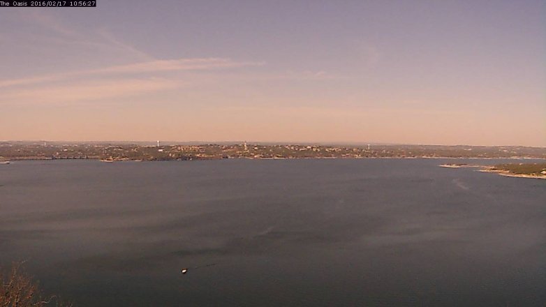 Lake Travis webcam, February 17, 2016 10:00 AM CT
