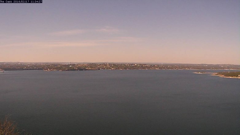 Lake Travis webcam, February 17, 2016 10:40 AM CT