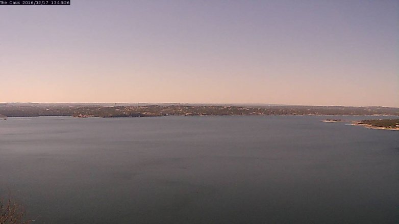 Lake Travis webcam, February 17, 2016 12:25 PM CT