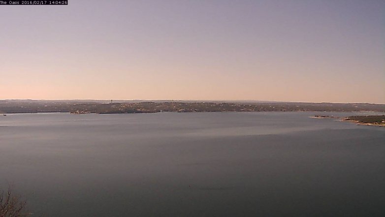 Lake Travis webcam, February 17, 2016 1:10 PM CT