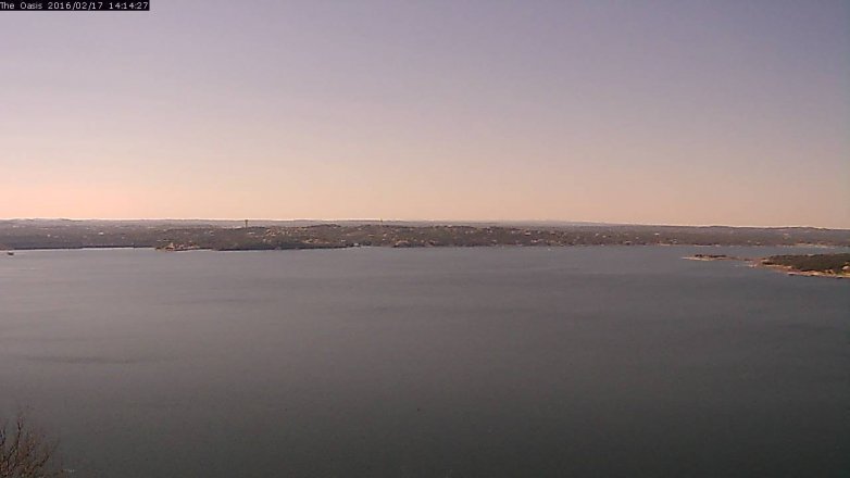 Lake Travis webcam, February 17, 2016 1:20 PM CT
