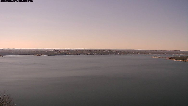 Lake Travis webcam, February 17, 2016 1:30 PM CT