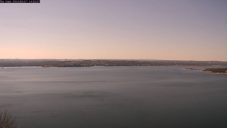 Lake Travis webcam, February 17, 2016 1:40 PM CT
