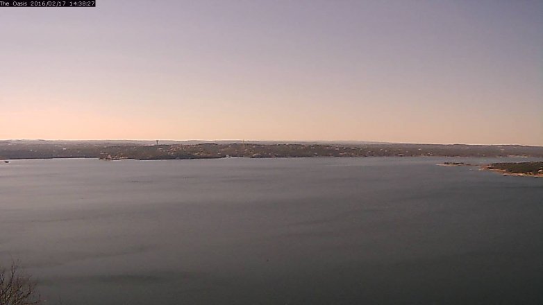 Lake Travis webcam, February 17, 2016 1:45 PM CT