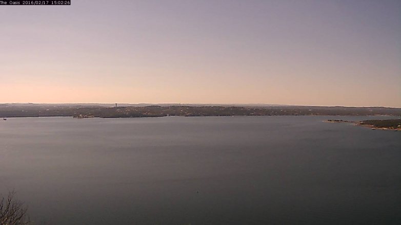 Lake Travis webcam, February 17, 2016 2:10 PM CT