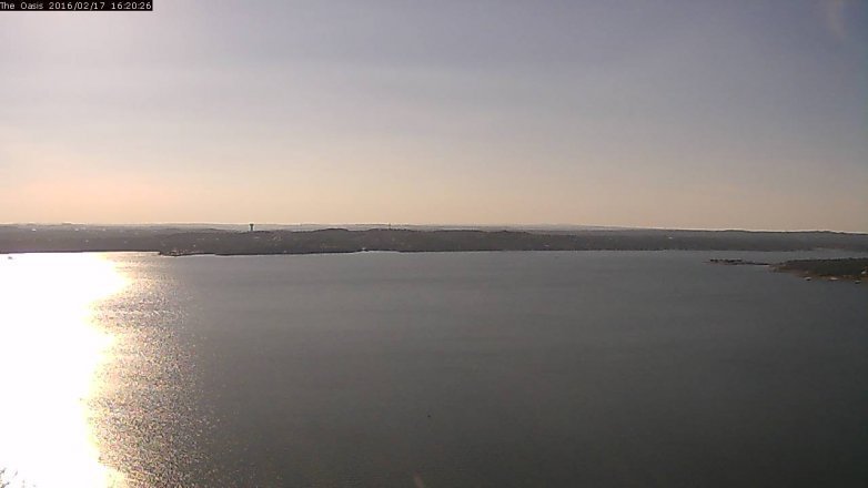 Lake Travis webcam, February 17, 2016 3:25 PM CT