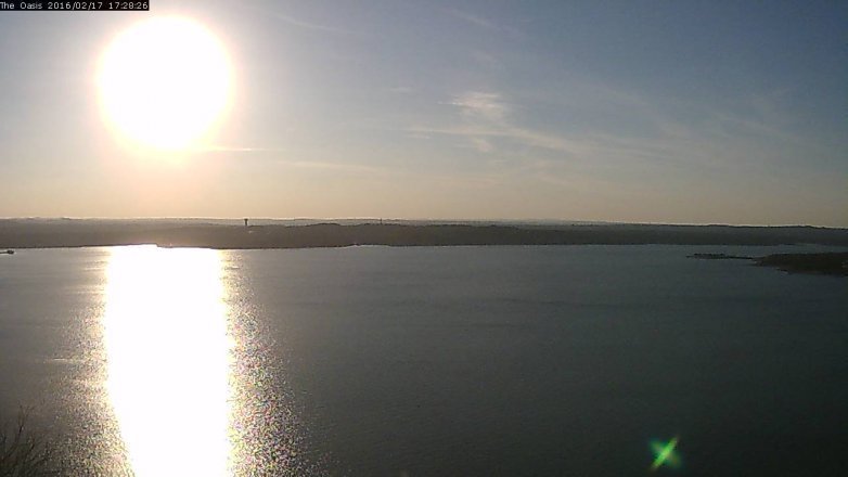 Lake Travis webcam, February 17, 2016 4:35 PM CT