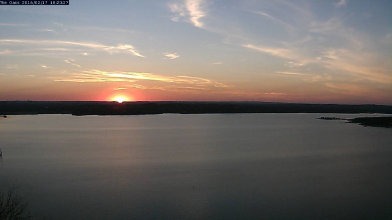 Lake Travis webcam, February 17, 2016 5:25 PM CT