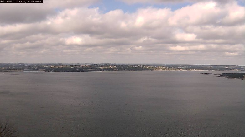 Lake Travis webcam, February 18, 2016 9:05 AM CT