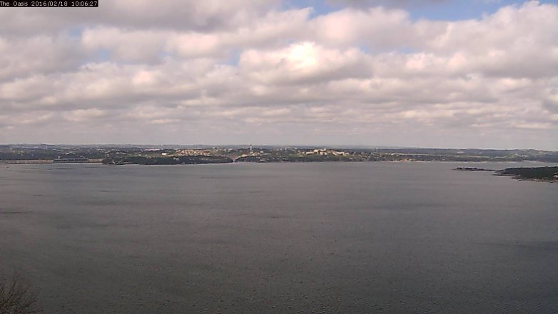 Lake Travis webcam, February 18, 2016 9:15 AM CT