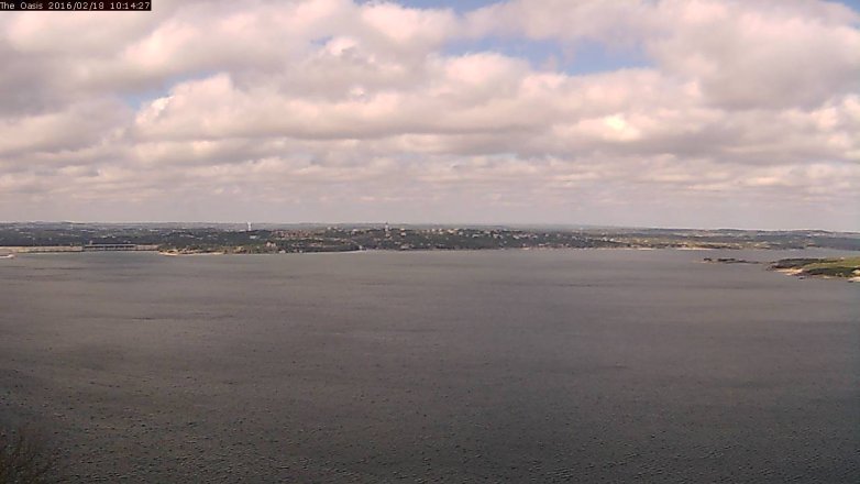 Lake Travis webcam, February 18, 2016 9:20 AM CT