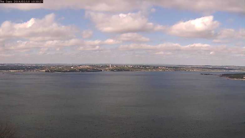 Lake Travis webcam, February 18, 2016 9:35 AM CT