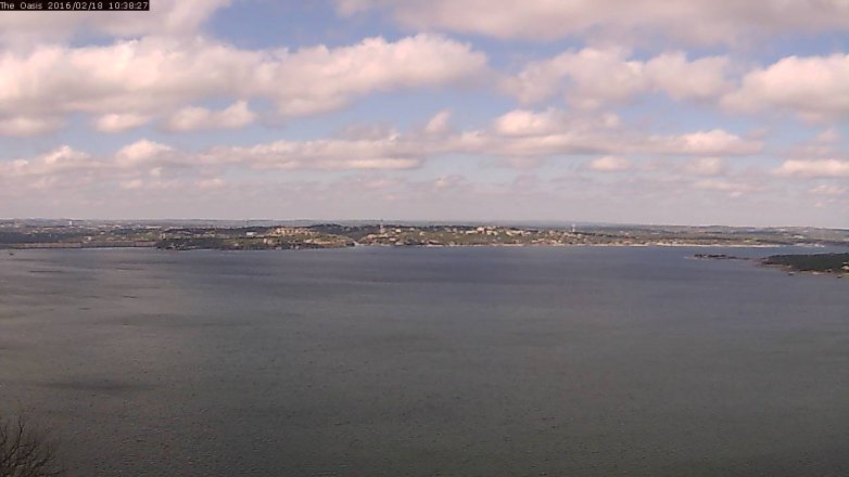 Lake Travis webcam, February 18, 2016 9:45 AM CT