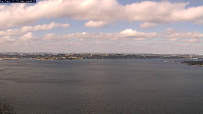 Lake Travis webcam, February 18, 2016 9:50 AM CT