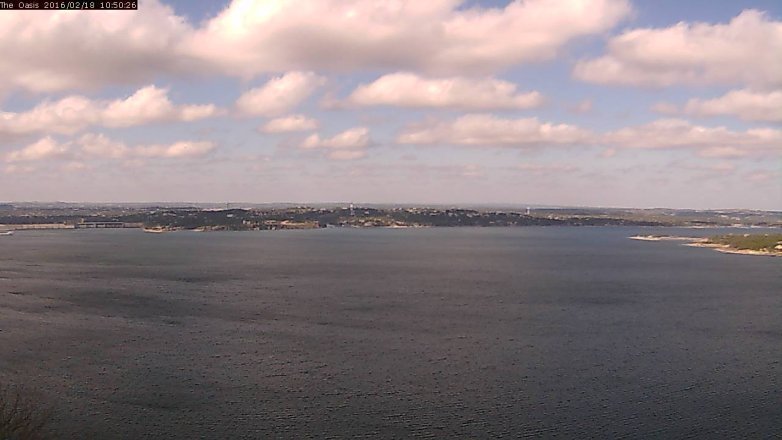 Lake Travis webcam, February 18, 2016 9:55 AM CT