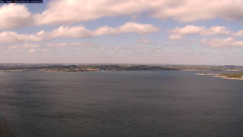 Lake Travis webcam, February 18, 2016 10:00 AM CT