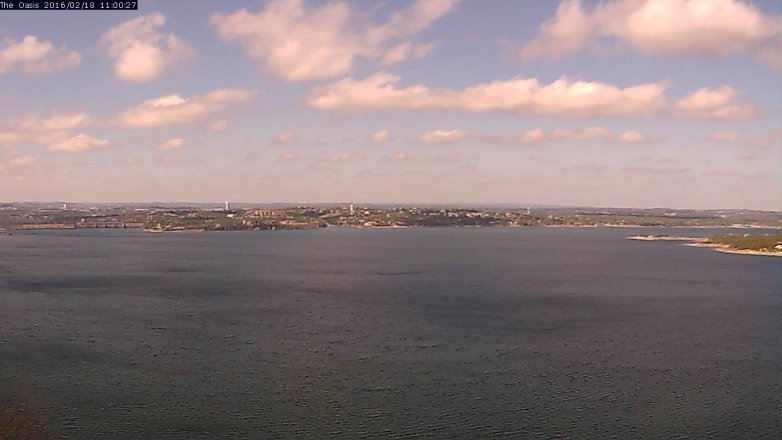 Lake Travis webcam, February 18, 2016 10:05 AM CT
