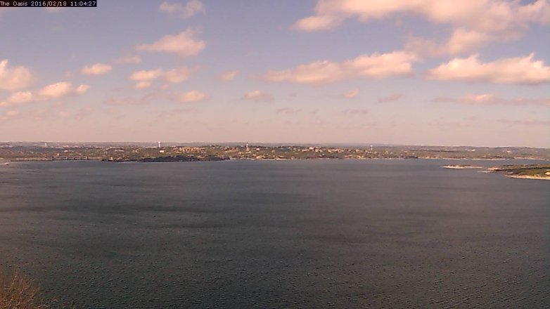 Lake Travis webcam, February 18, 2016 10:10 AM CT