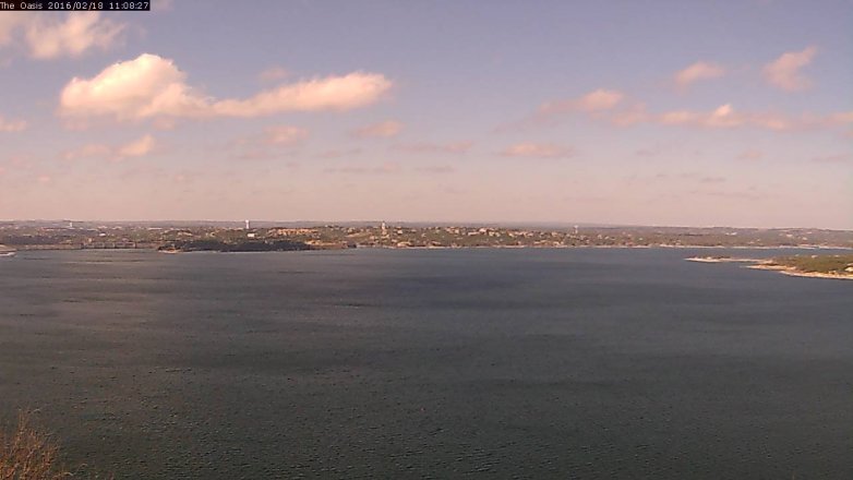 Lake Travis webcam, February 18, 2016 10:15 AM CT