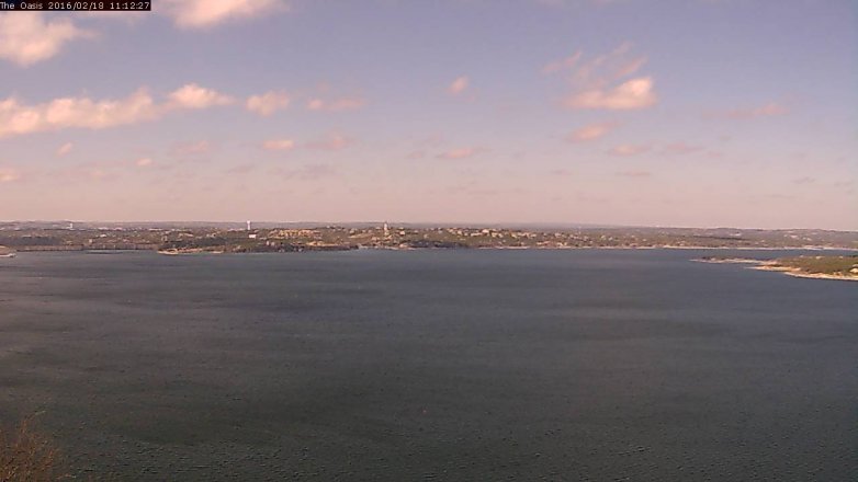 Lake Travis webcam, February 18, 2016 10:20 AM CT