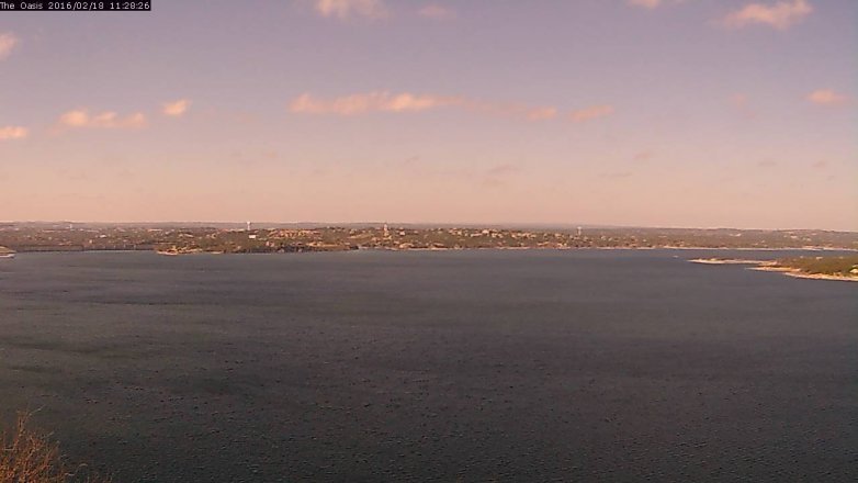Lake Travis webcam, February 18, 2016 10:35 AM CT