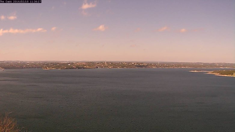 Lake Travis webcam, February 18, 2016 10:45 AM CT