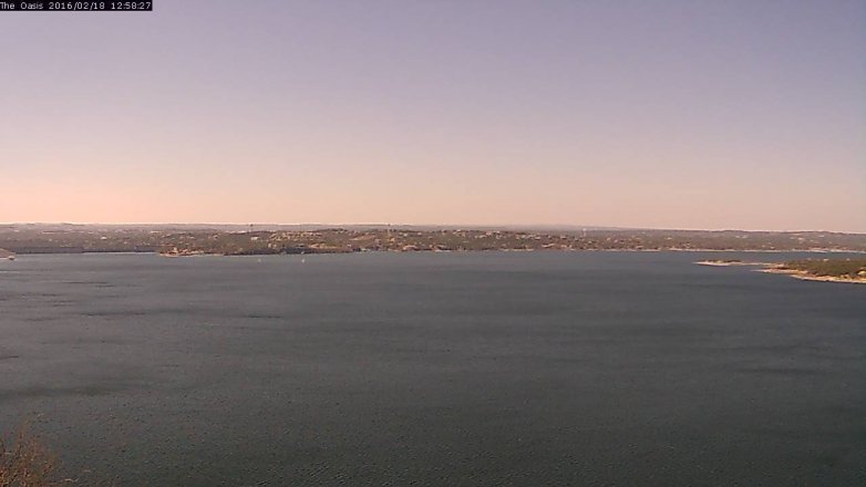 Lake Travis webcam, February 18, 2016 12:05 PM CT