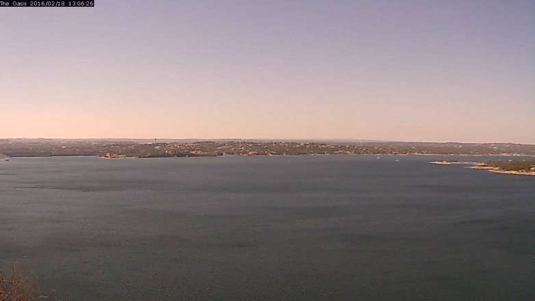 Lake Travis webcam, February 18, 2016 12:10 PM CT