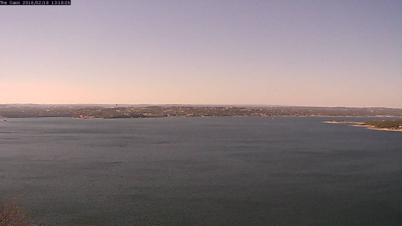 Lake Travis webcam, February 18, 2016 12:25 PM CT