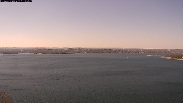 Lake Travis webcam, February 18, 2016 12:35 PM CT
