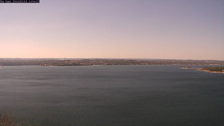 Lake Travis webcam, February 18, 2016 1:00 PM CT