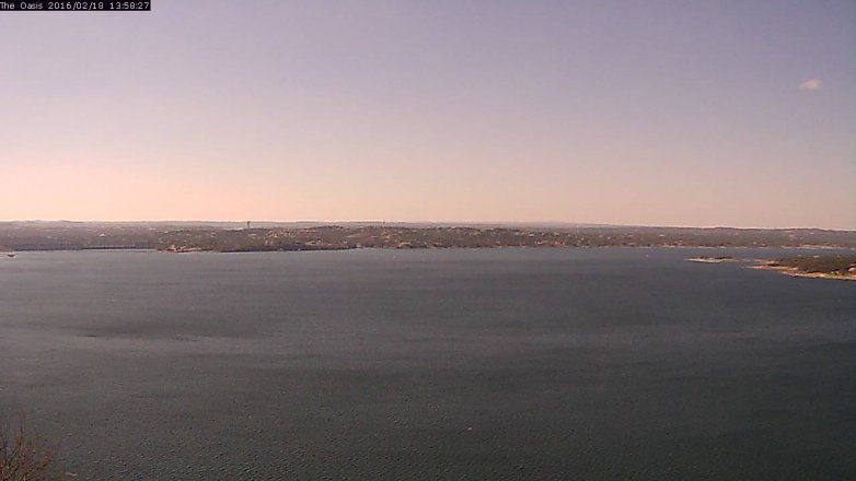Lake Travis webcam, February 18, 2016 1:05 PM CT