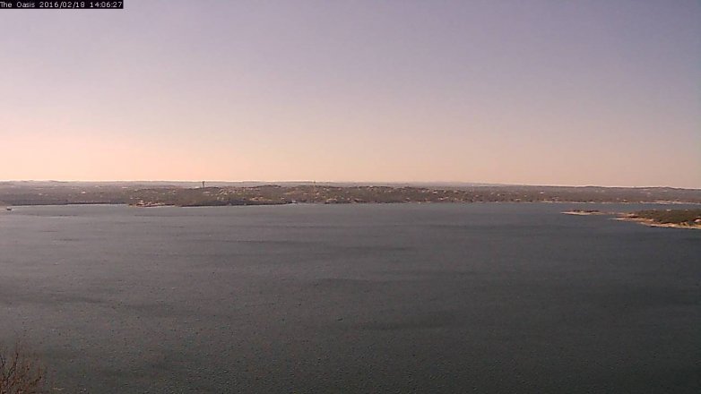 Lake Travis webcam, February 18, 2016 1:10 PM CT