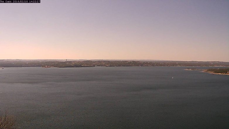 Lake Travis webcam, February 18, 2016 1:30 PM CT