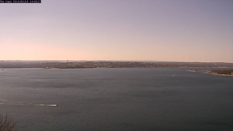Lake Travis webcam, February 18, 2016 1:35 PM CT